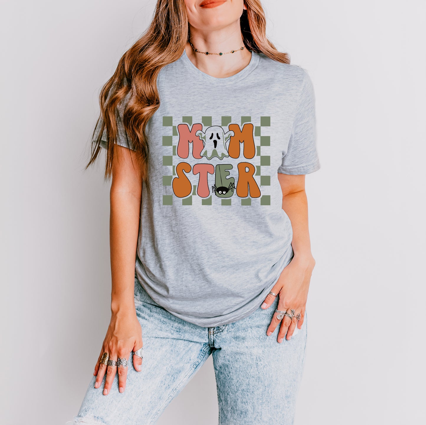 Checkered Momster Ghost | Short Sleeve Graphic Tee