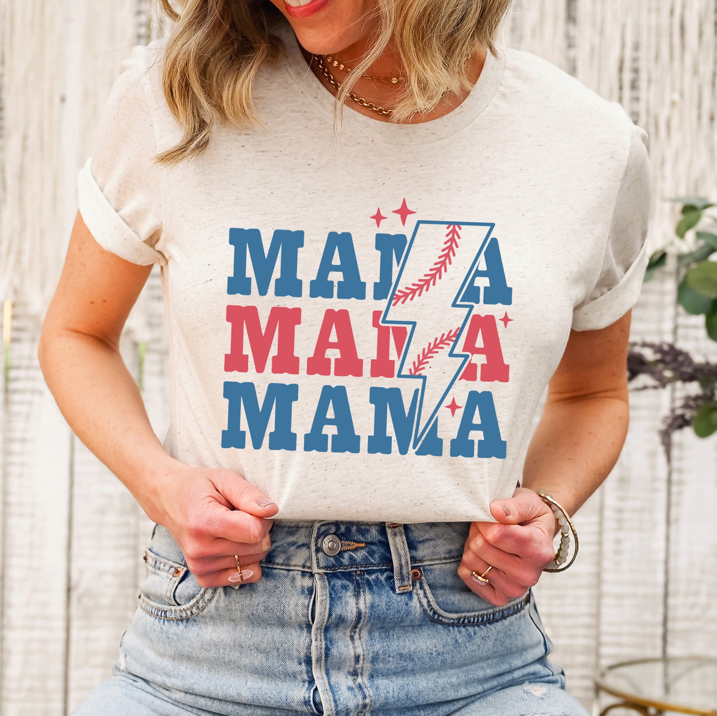 Baseball Mama Lightning Bolt | Short Sleeve Graphic Tee