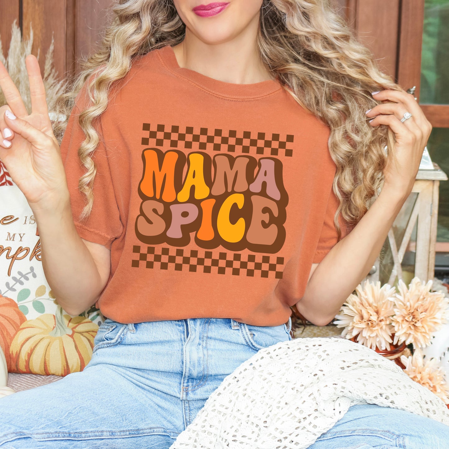 Mama Spice Checkered | Garment Dyed Tee