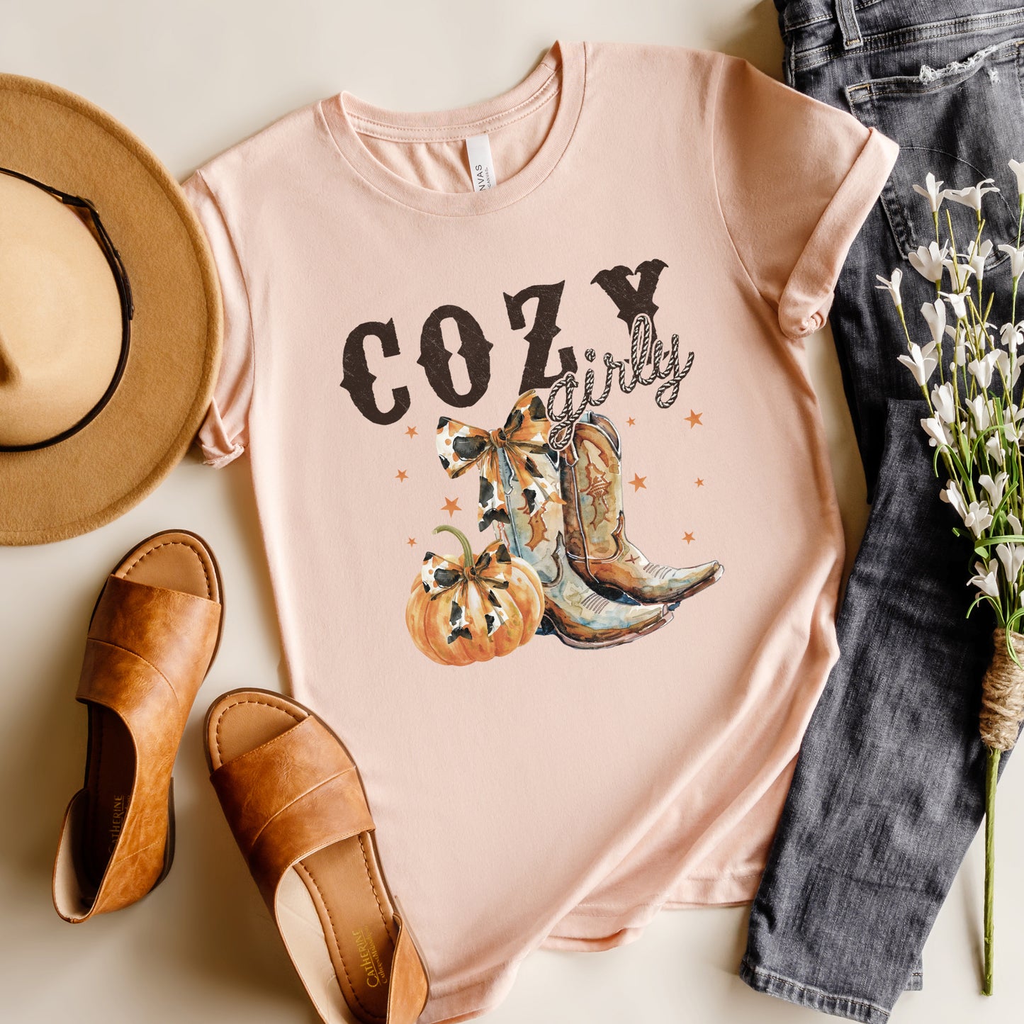 Coquette Fall Western Boots | Short Sleeve Graphic Tee