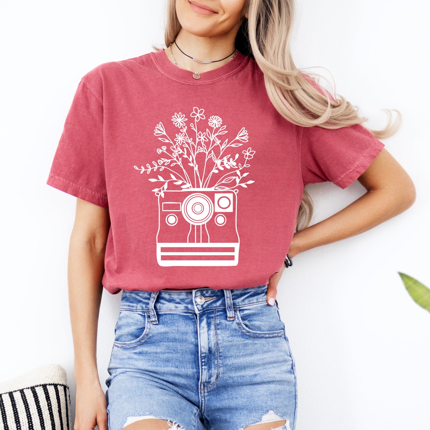 Camera And Wildflowers | Garment Dyed Tee