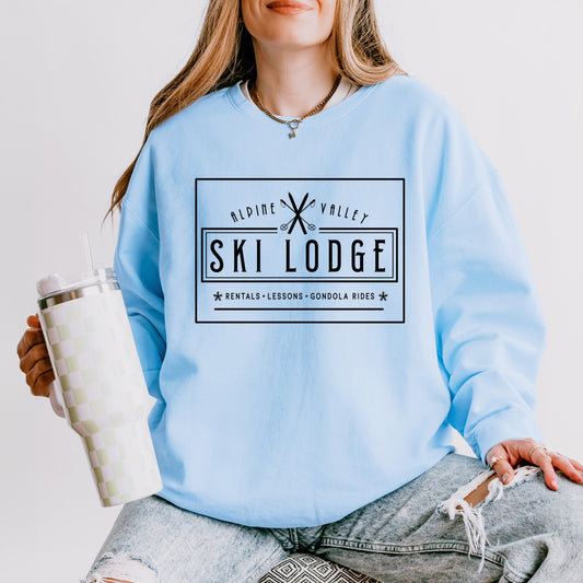 Alpine Valley Ski Lodge | Lightweight Garment Dyed Sweatshirt