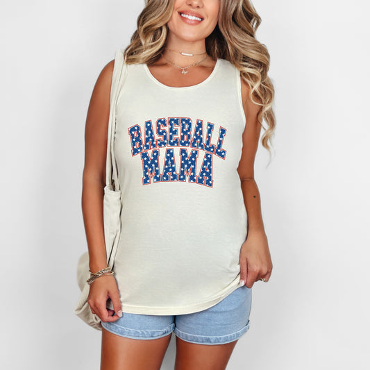 Baseball Mama Varsity Stars | Garment Dyed Tank