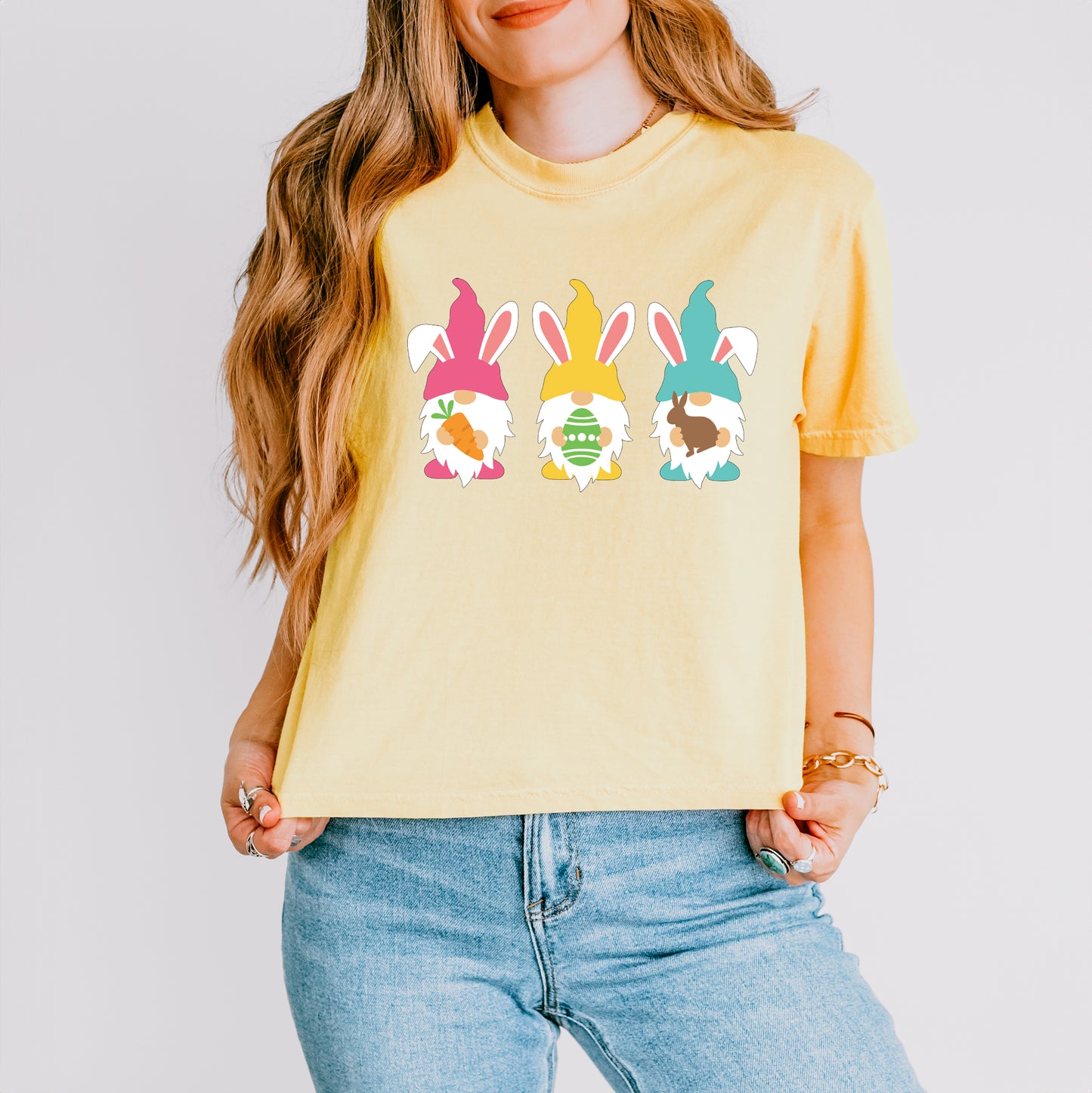 Easter Gnomes | Relaxed Fit Cropped Tee