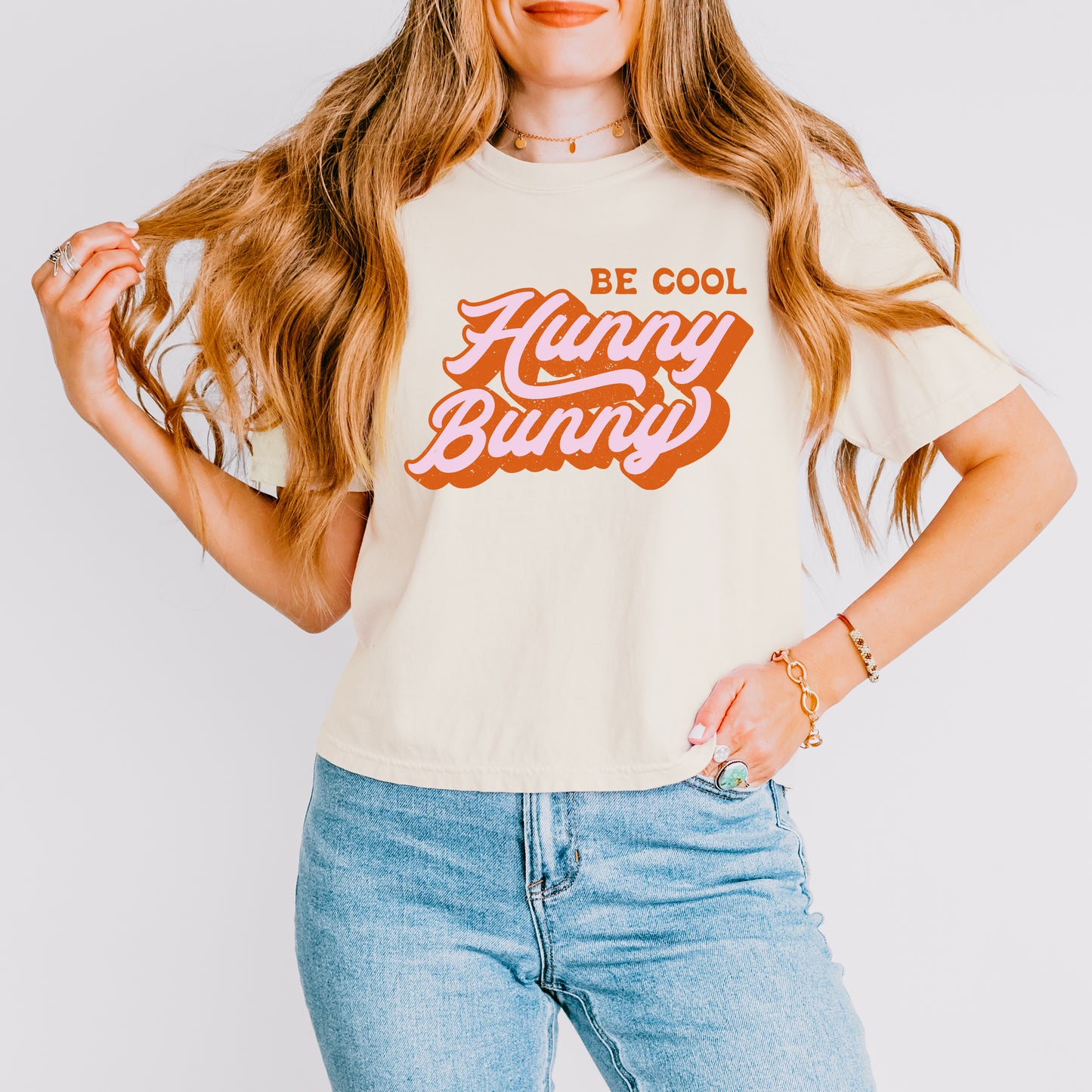 Be Cool Hunny Bunny | Relaxed Fit Cropped Tee