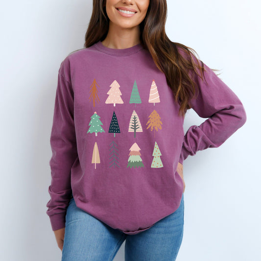 Christmas Tree Chart | Garment Dyed Long Sleeve