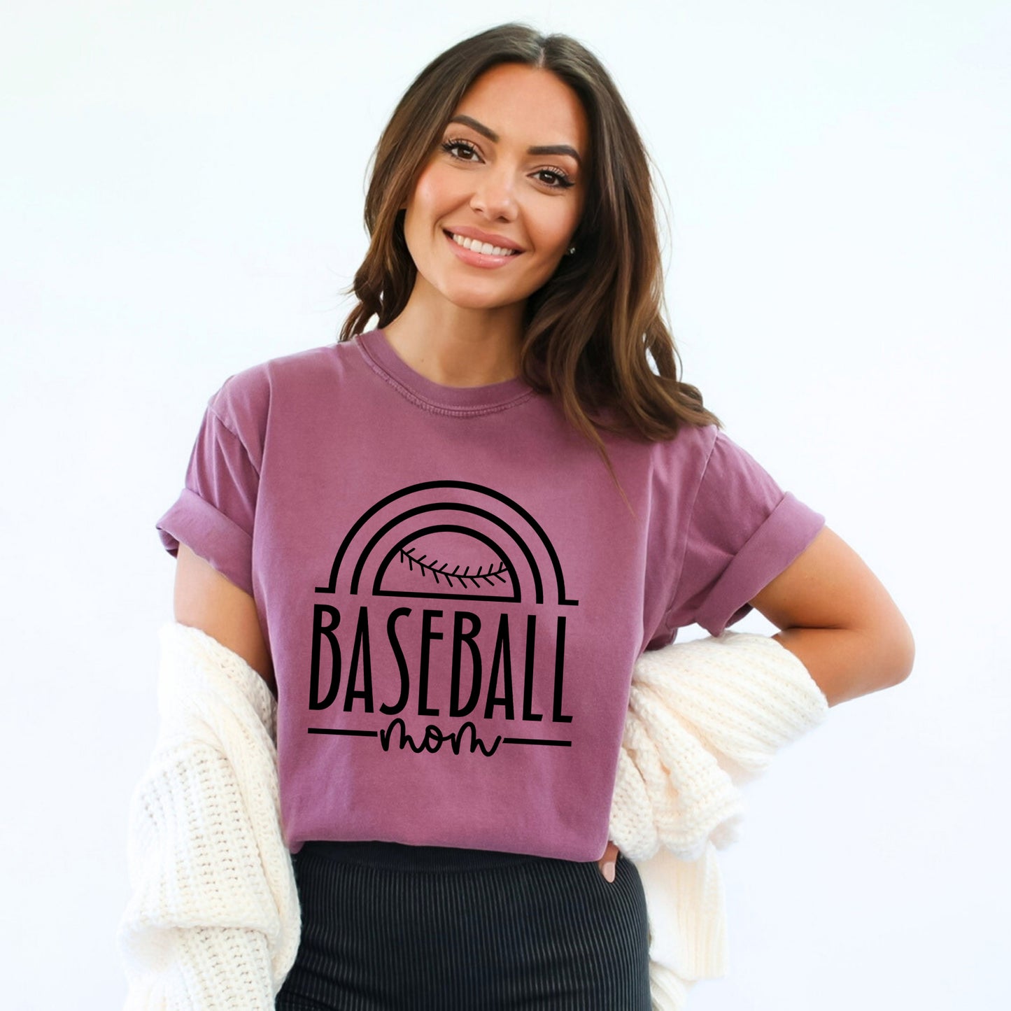 Baseball Mom Arch | Garment Dyed Tee