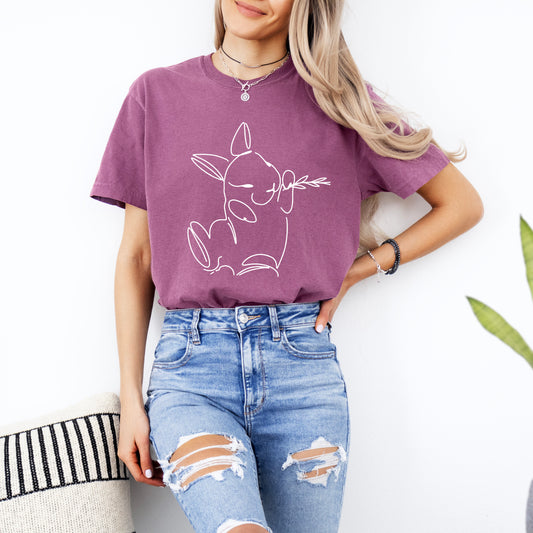 Hand Drawn Bunny | Garment Dyed Short Sleeve Tee