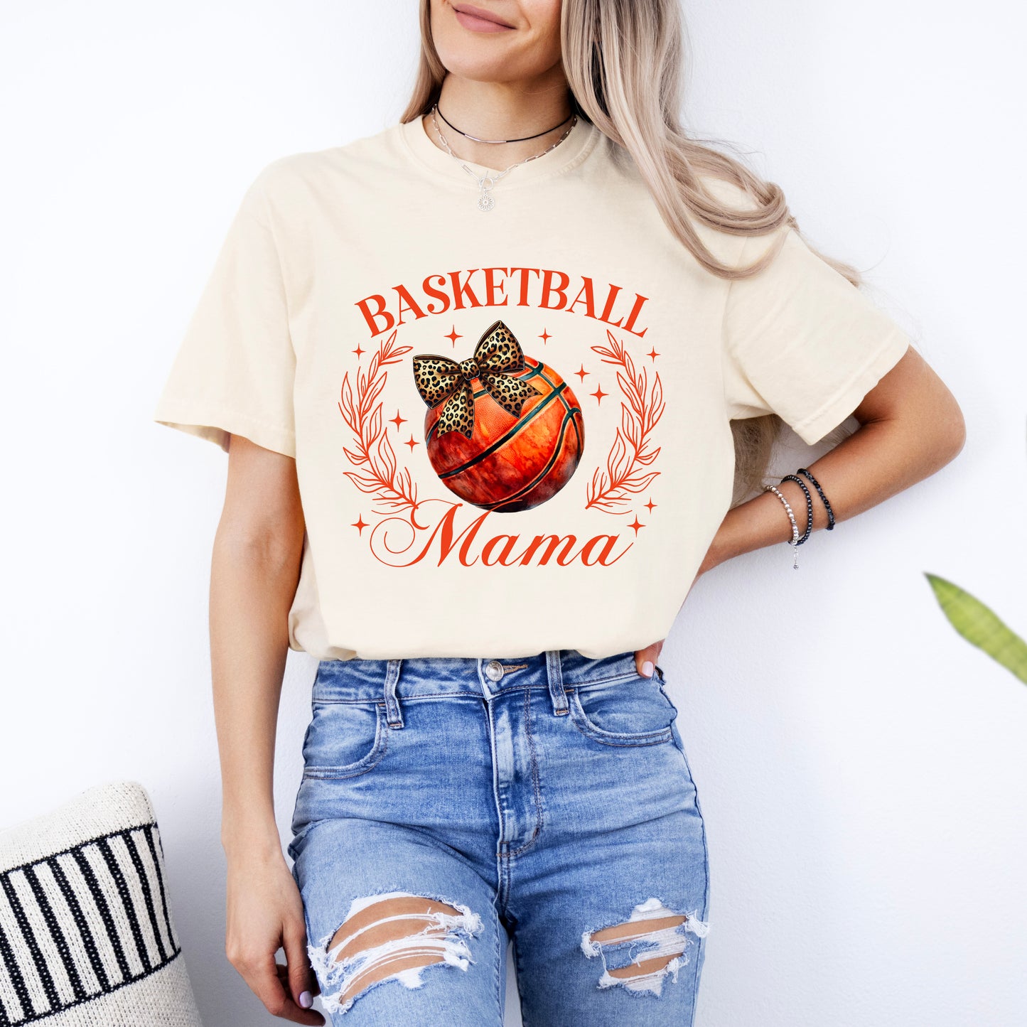 Coquette Basketball Mama | Garment Dyed Short Sleeve Tee