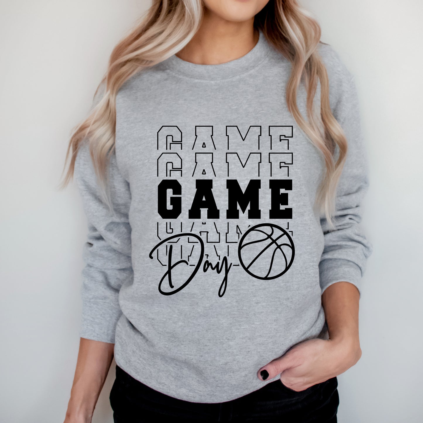 Game Day Stacked Basketball | Sweatshirt