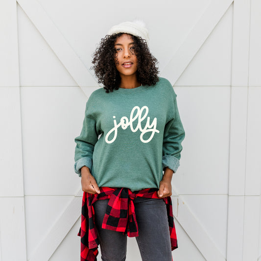 Jolly Bold Cursive Puff Print | Sweatshirt