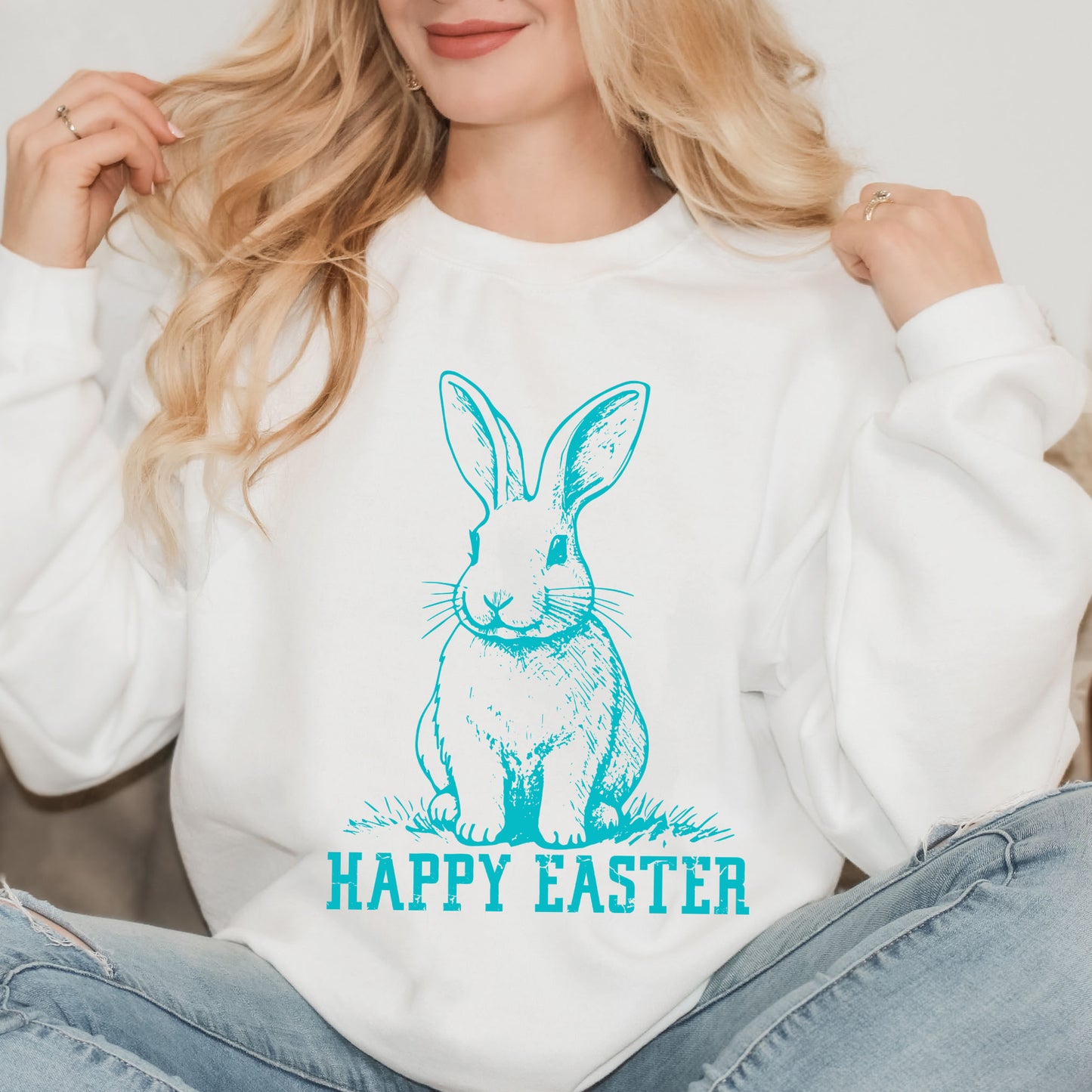 Happy Easter Bunny Outline | Sweatshirt