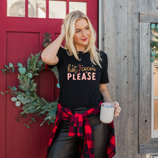 Hot Cocoa Please | Short Sleeve Crew Neck