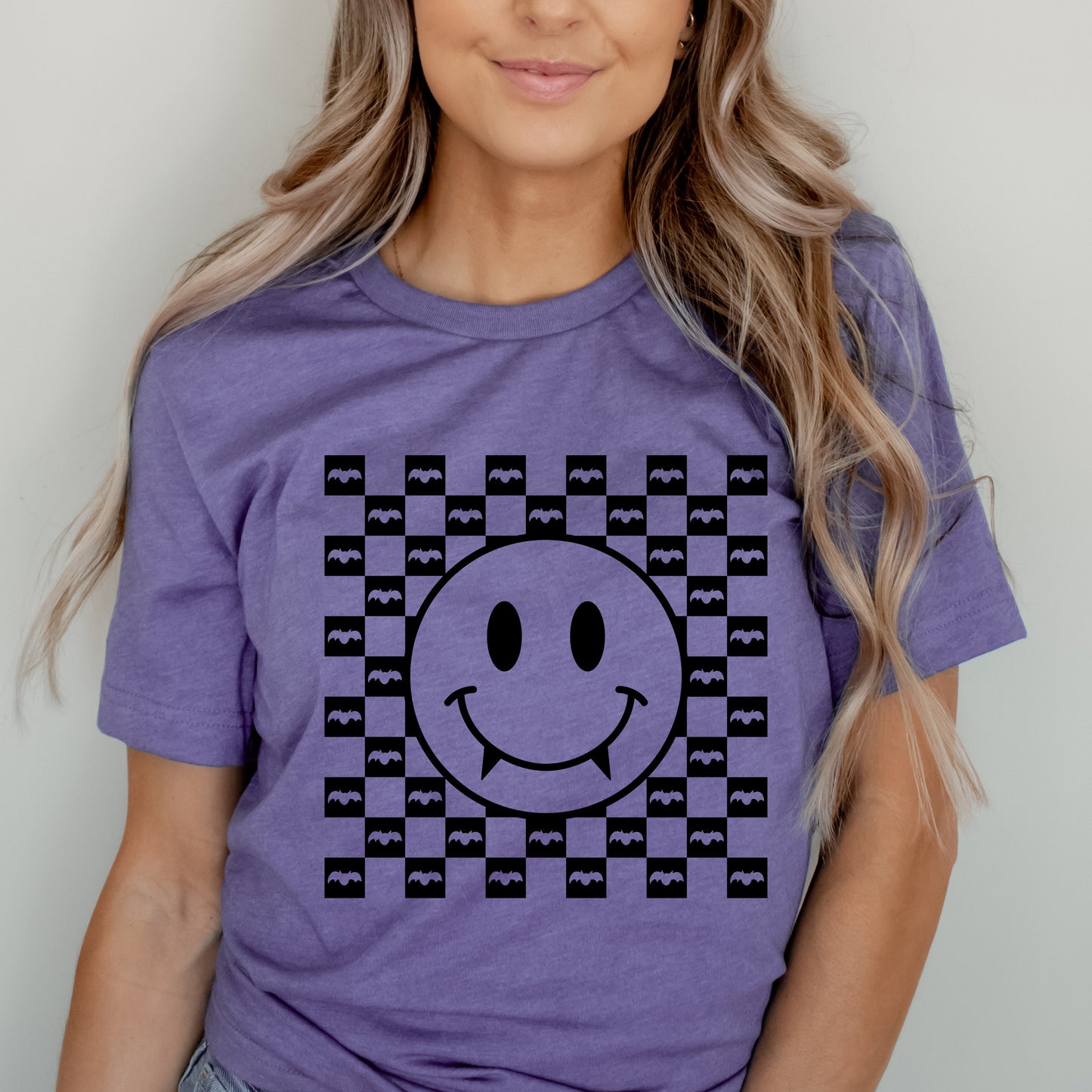 Halloween Bat Smiley Face | Short Sleeve Graphic Tee