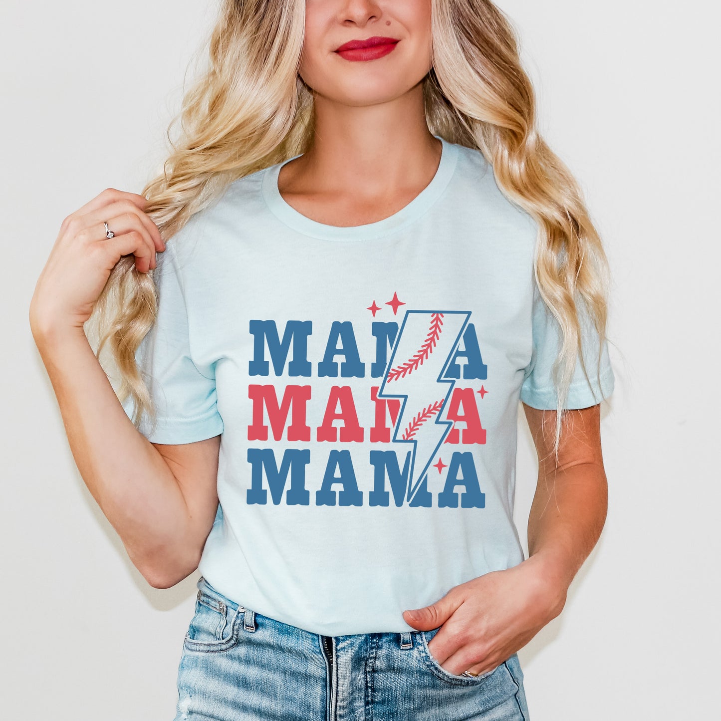 Baseball Mama Lightning Bolt | Short Sleeve Graphic Tee