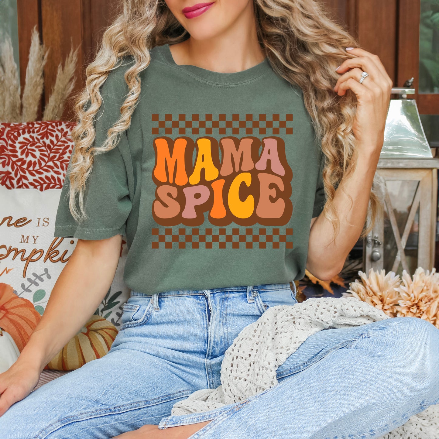 Mama Spice Checkered | Garment Dyed Tee