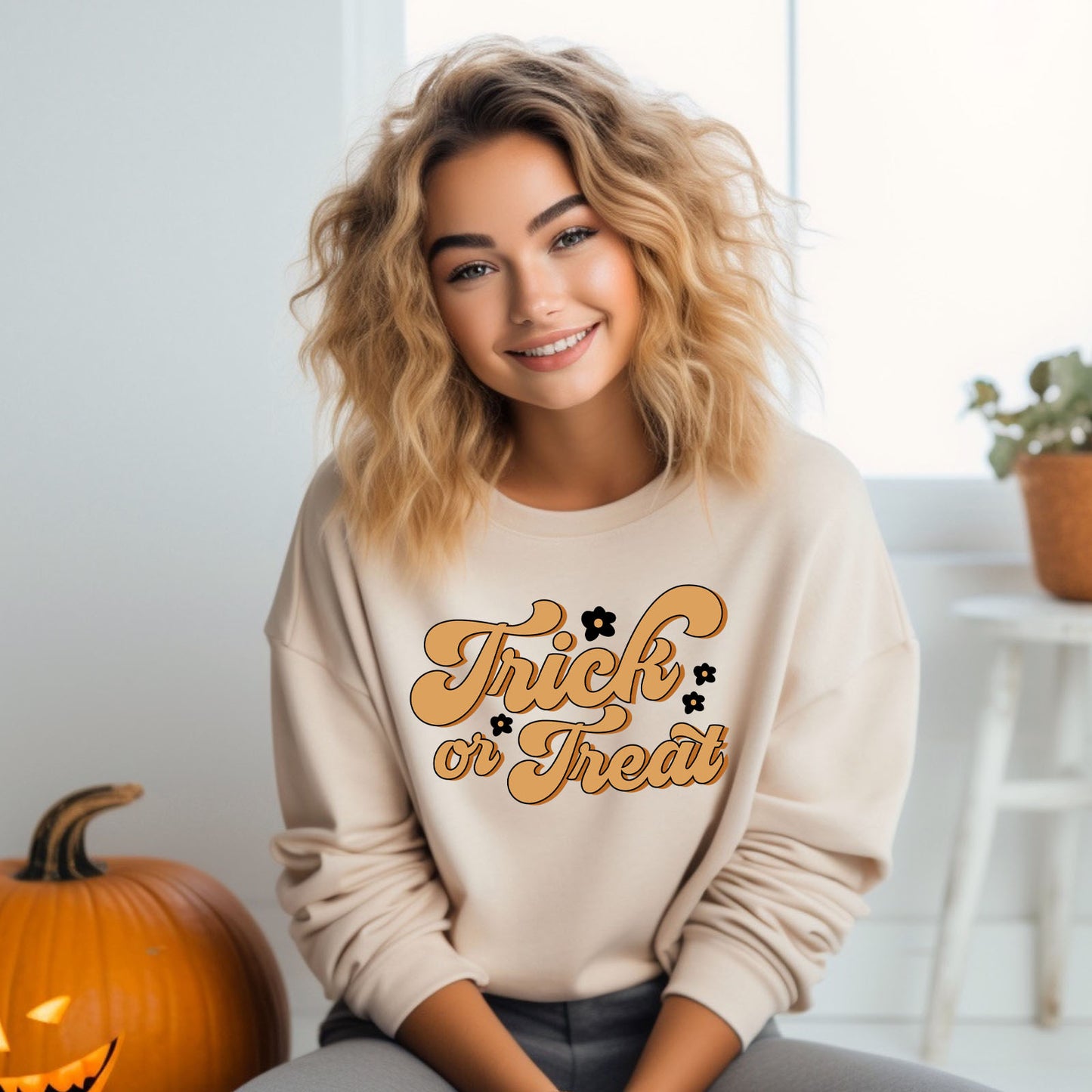 Trick Or Treat Flowers | Sweatshirt