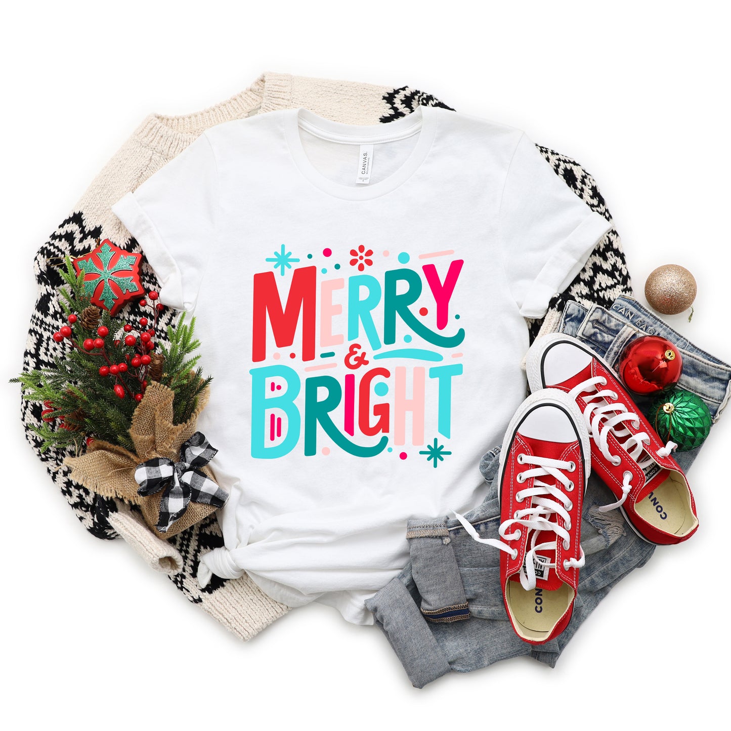 Merry And Bright Abstract | Short Sleeve Graphic Tee