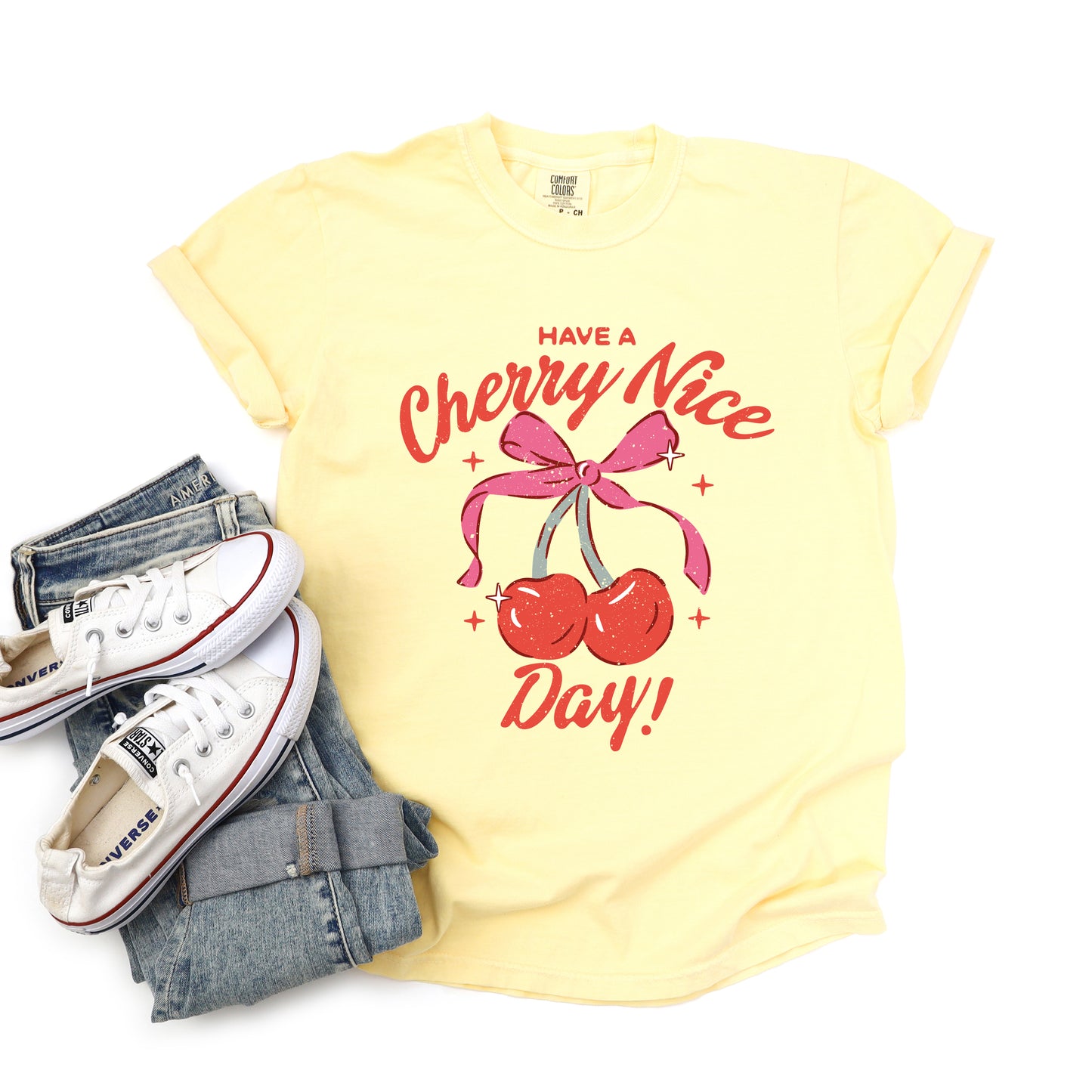 Coquette Cherry Nice Day | Garment Dyed Tee