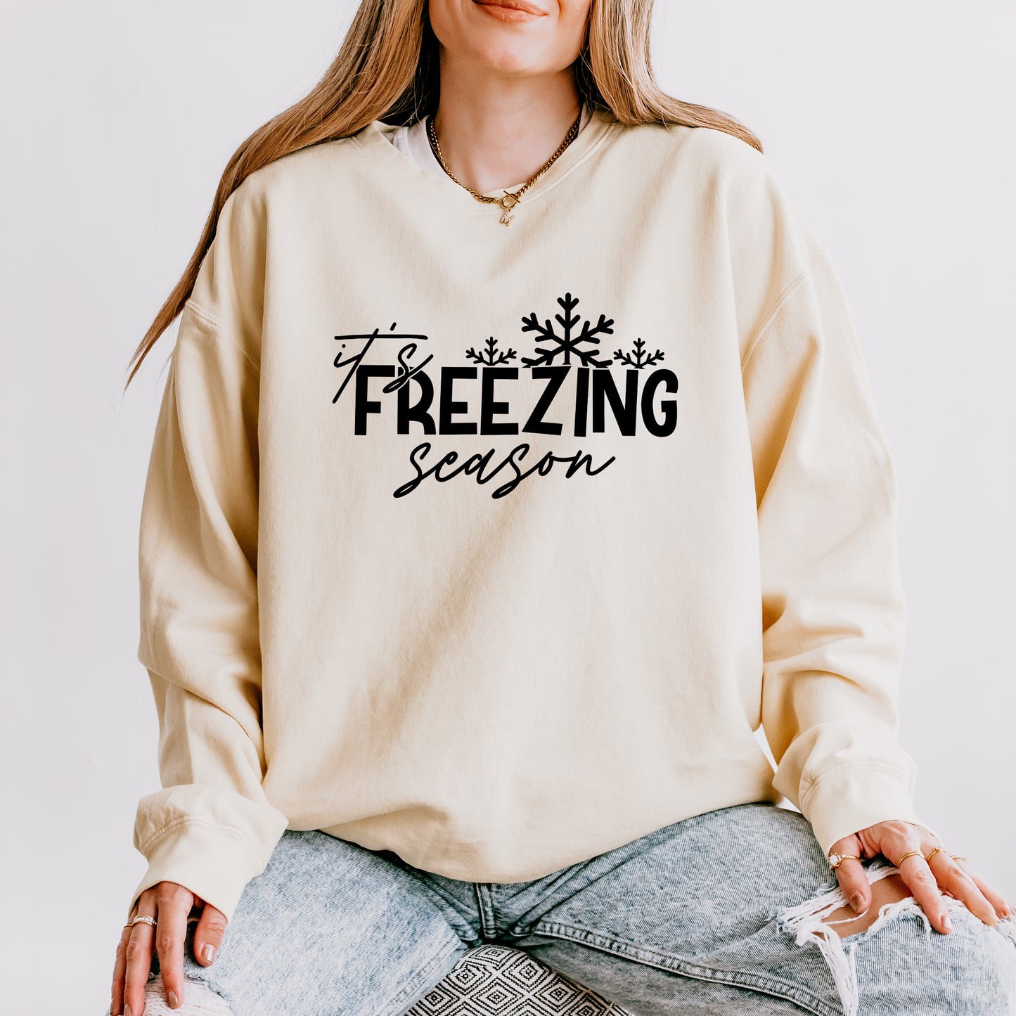 It's Freezing Season | Lightweight Garment Dyed Sweatshirt