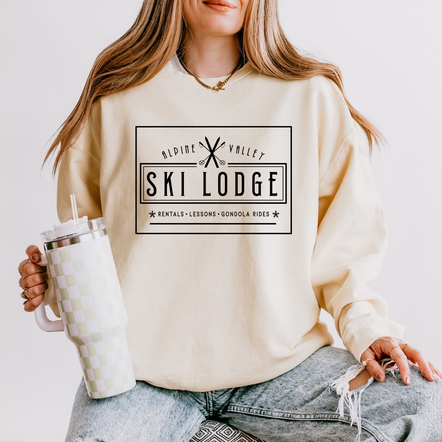 Alpine Valley Ski Lodge | Lightweight Garment Dyed Sweatshirt