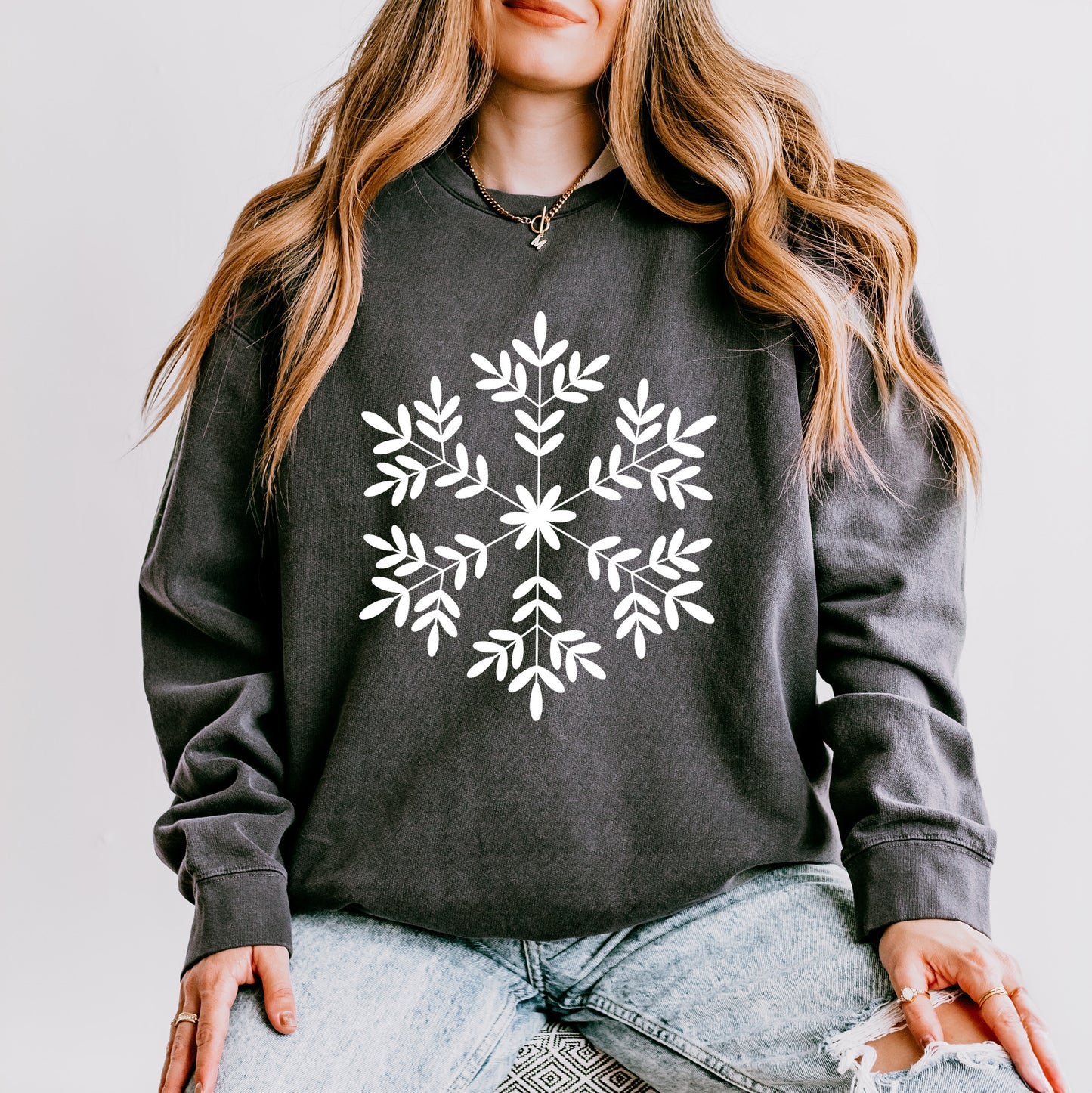 Giant Snowflake | Lightweight Garment Dyed Sweatshirt