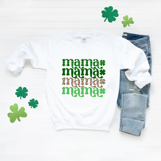 Lucky Mama Plaid and Leopard Stacked | Sweatshirt