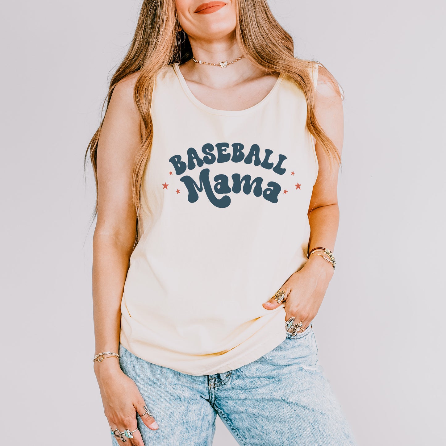 Baseball Mama Stars | Garment Dyed Tank