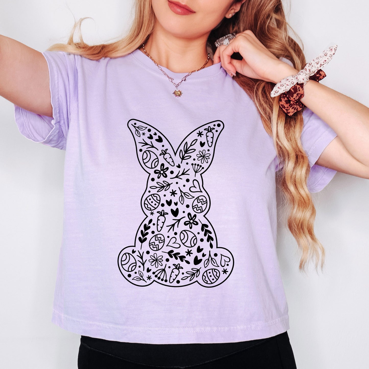 Easter Elements Bunny | Relaxed Fit Cropped Tee