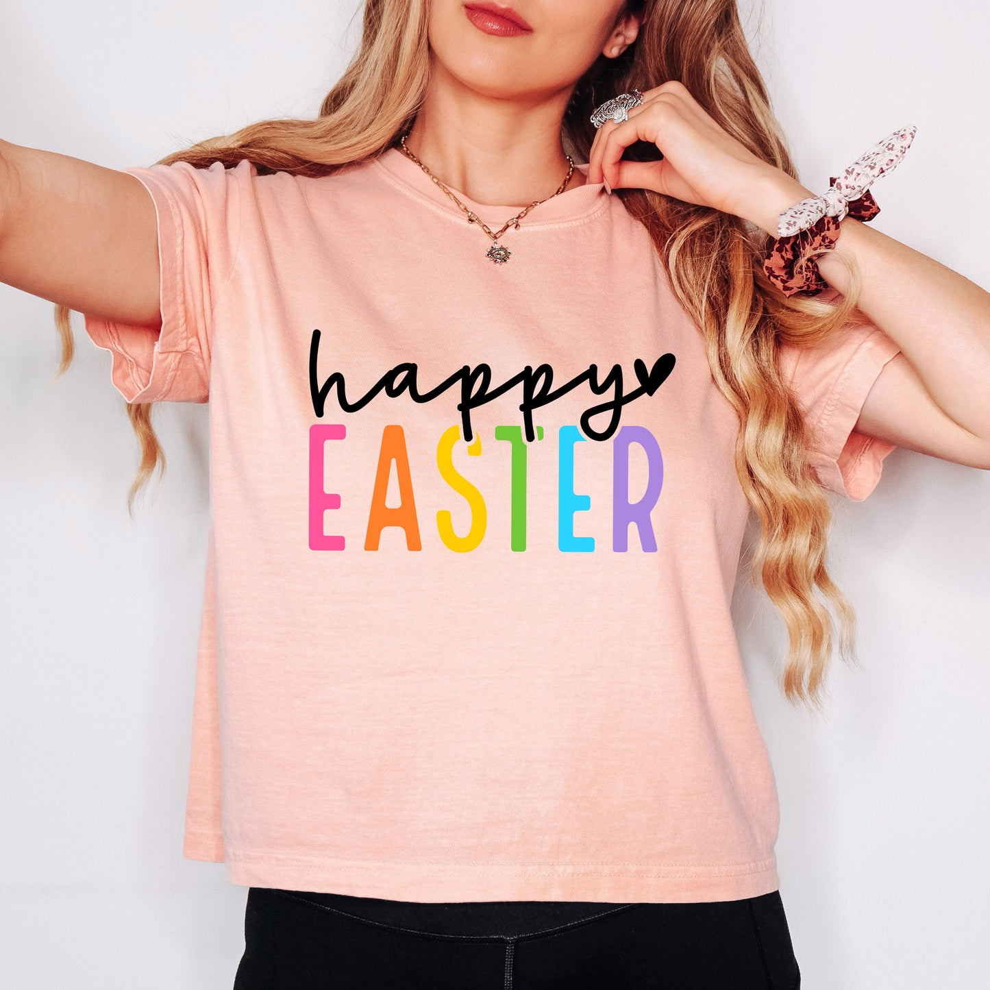 Happy Easter Colorful | Relaxed Fit Cropped Tee