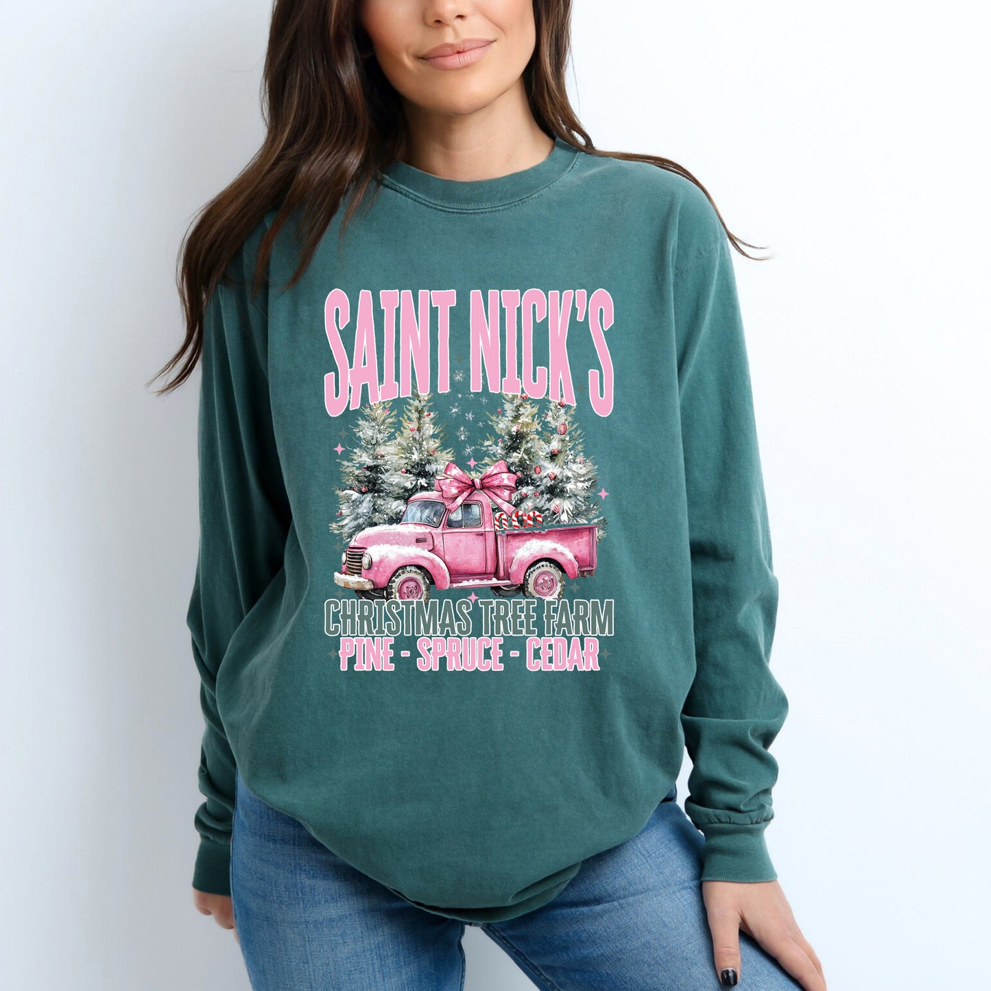 Saint Nick's Farm Truck | Garment Dyed Long Sleeve