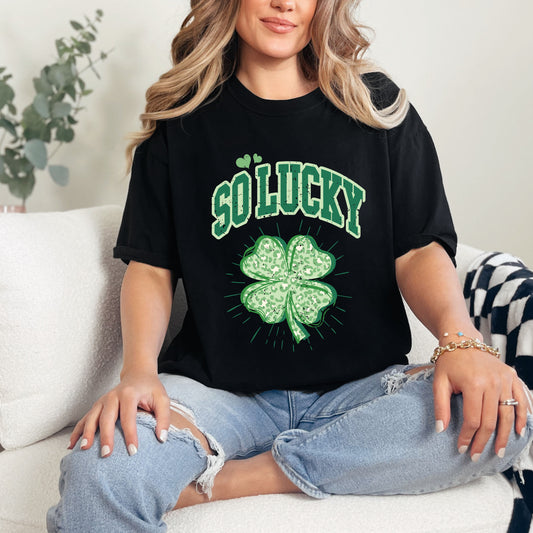 So Lucky Cheetah Shamrock | Garment Dyed Tee