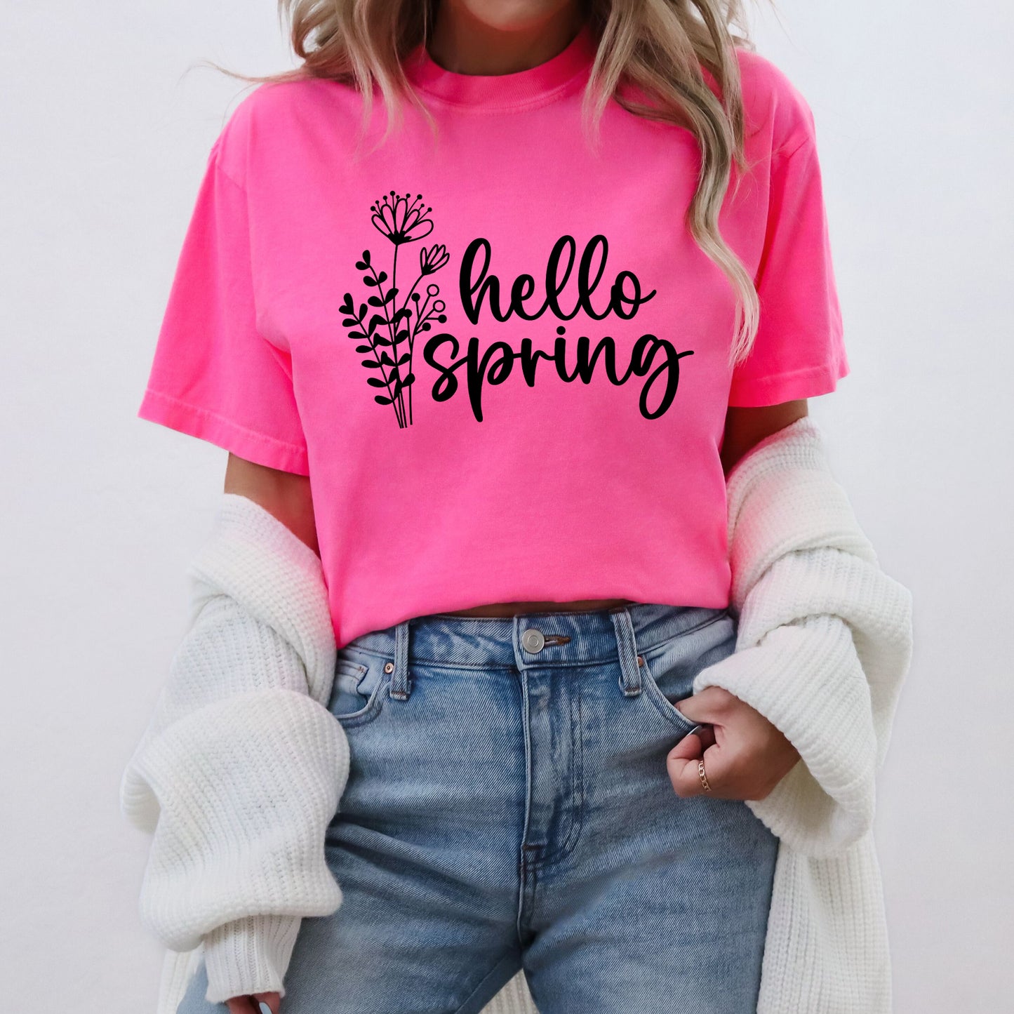 Hello Spring Flowers | Garment Dyed Tee