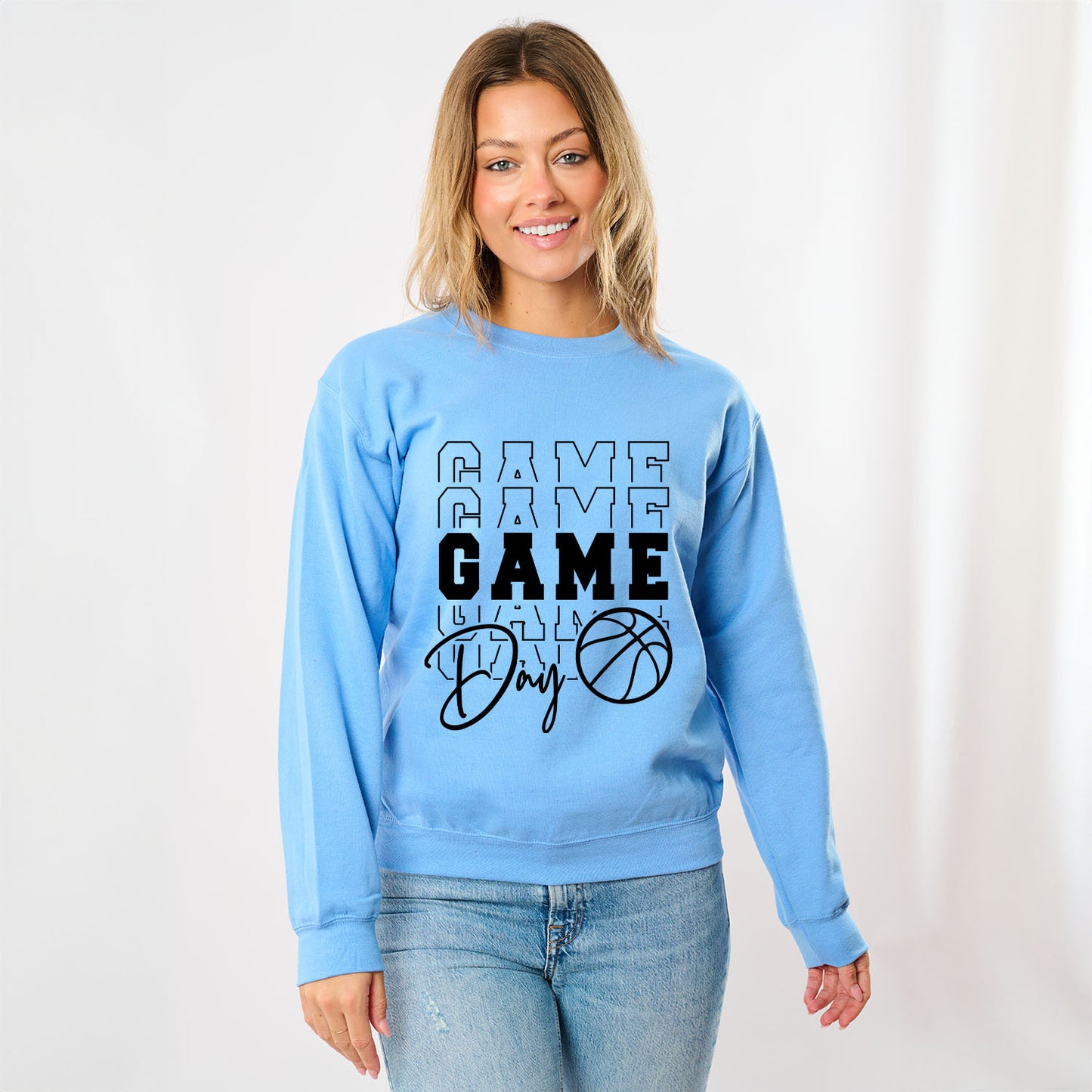 Game Day Stacked Basketball | Sweatshirt