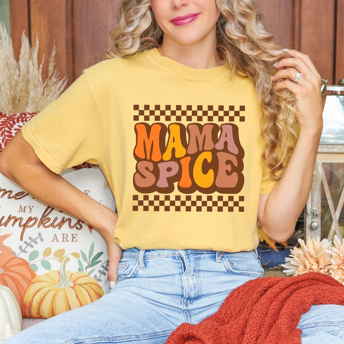 Mama Spice Checkered | Garment Dyed Tee