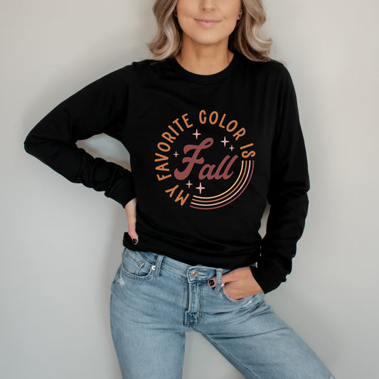 My Favorite Color is Fall Circle | Long Sleeve Graphic Tee