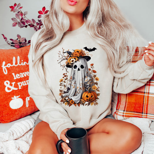 Floral Halloween Ghost | Sweatshirt