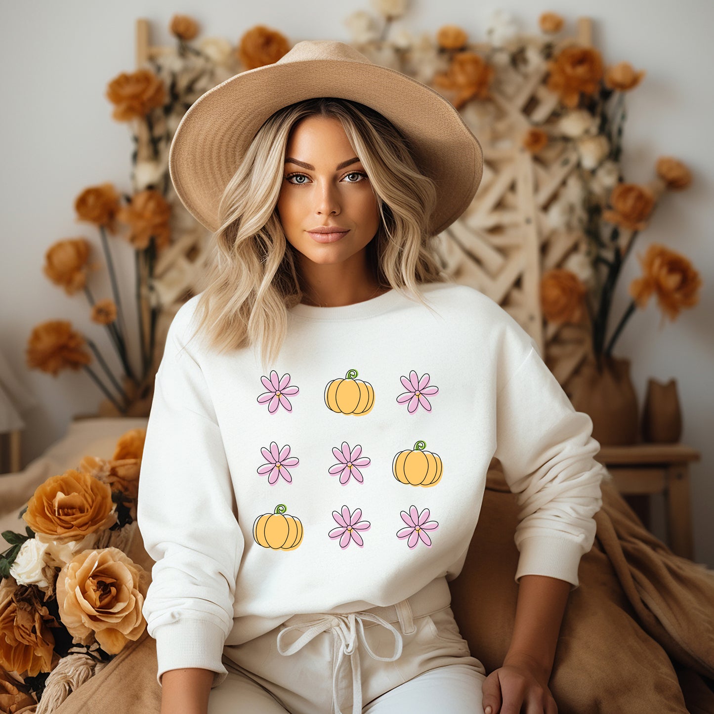 Pumpkin and Flowers | Sweatshirt