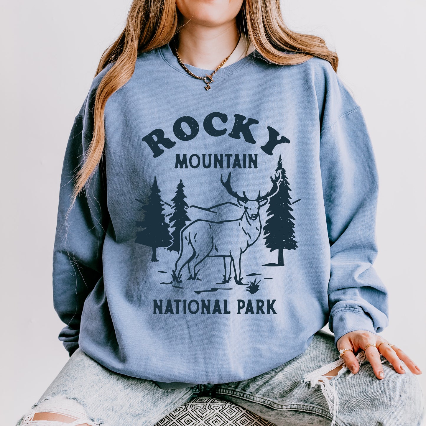 Vintage Rocky Mountain National Park | Lightweight Garment Dyed Sweatshirt