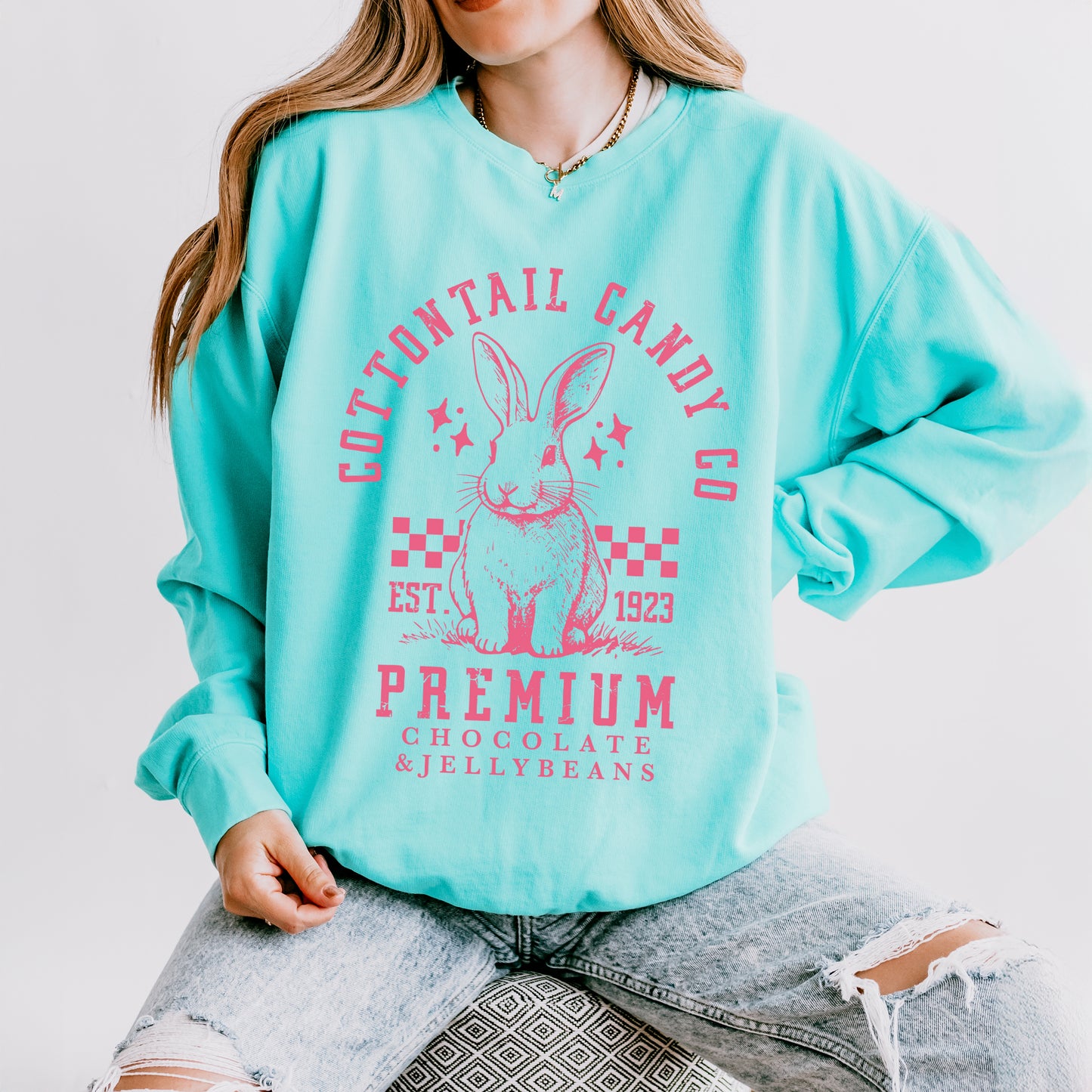 Cottontail Candy Premium Chocolate | Lightweight Garment Dyed Sweatshirt