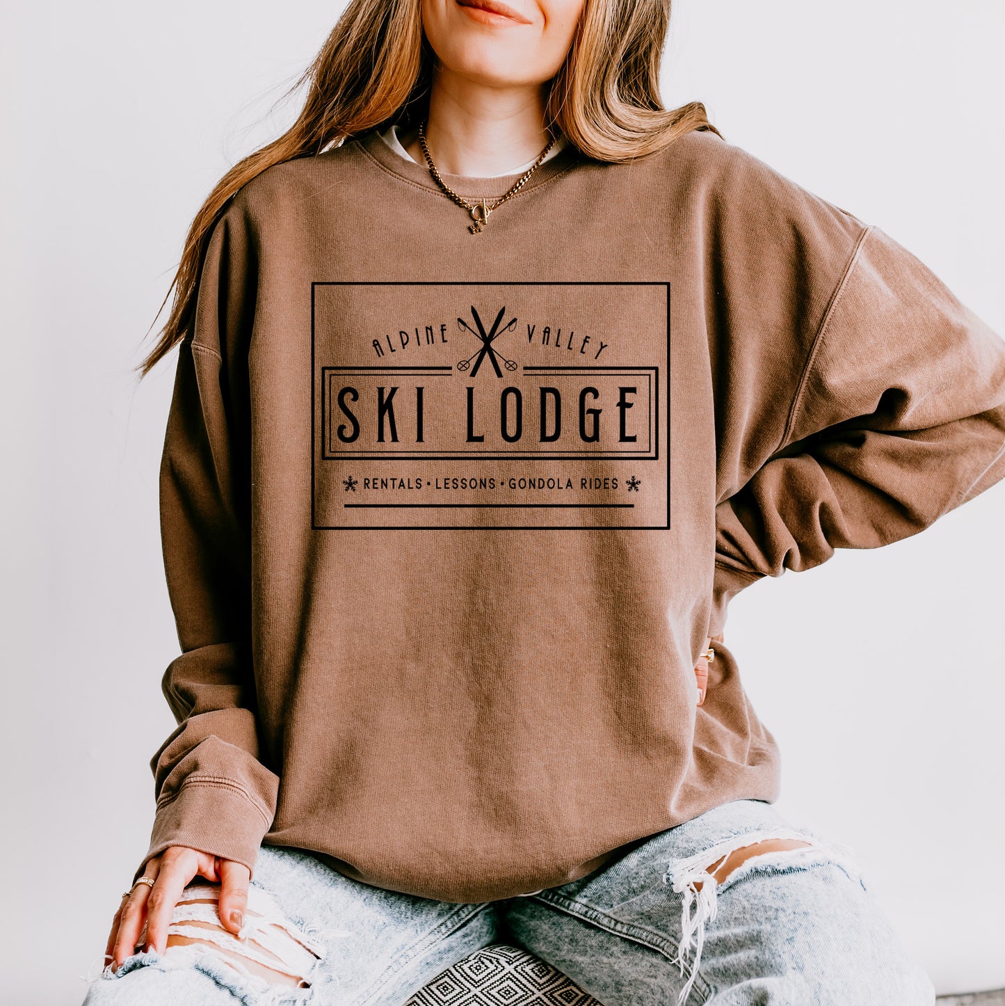 Alpine Valley Ski Lodge | Lightweight Garment Dyed Sweatshirt