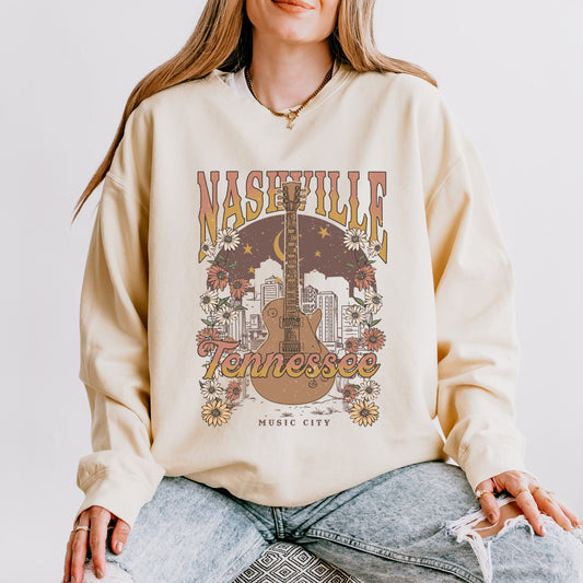 Nashville Tennessee Flowers | Lightweight Garment Dyed Sweatshirt