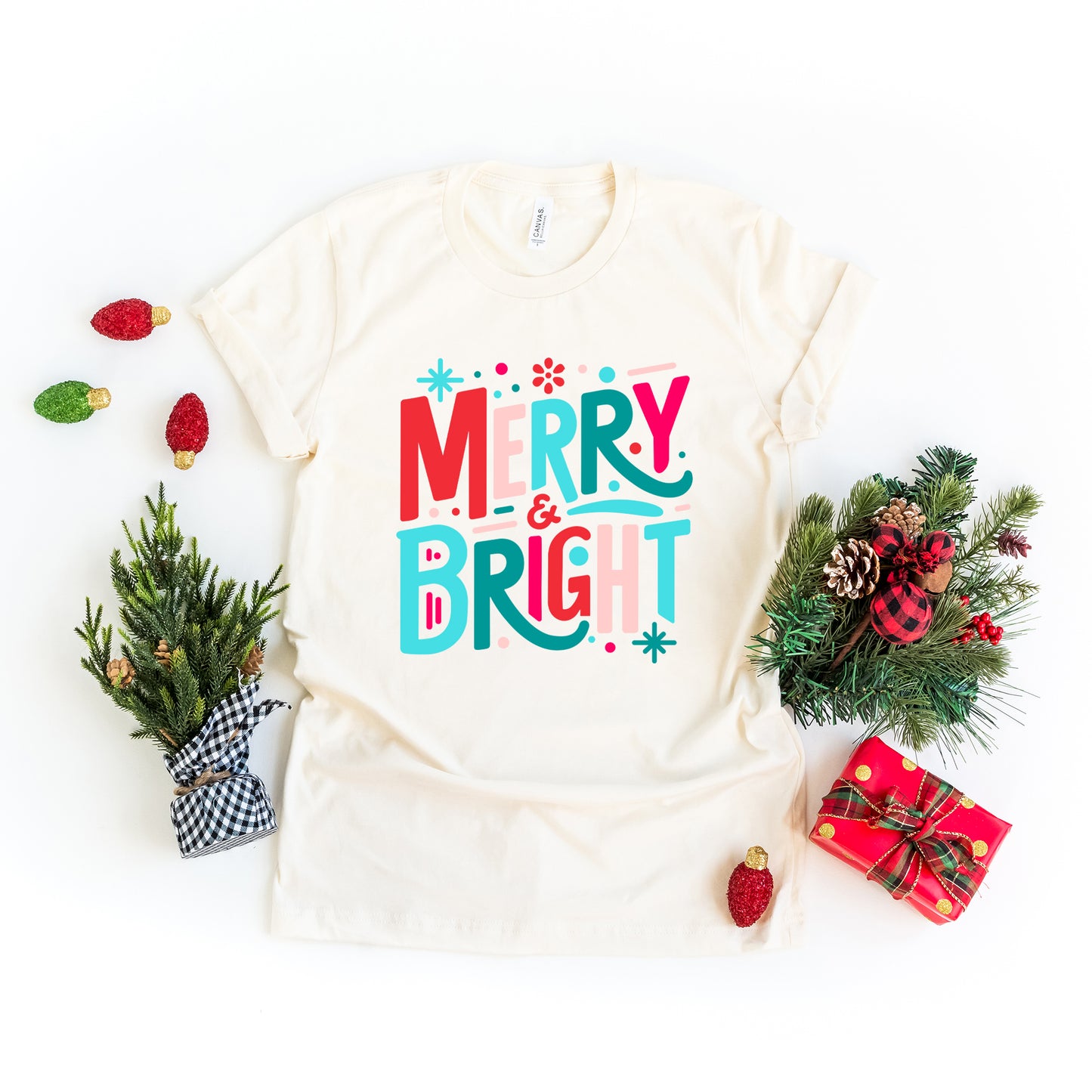 Merry And Bright Abstract | Short Sleeve Graphic Tee