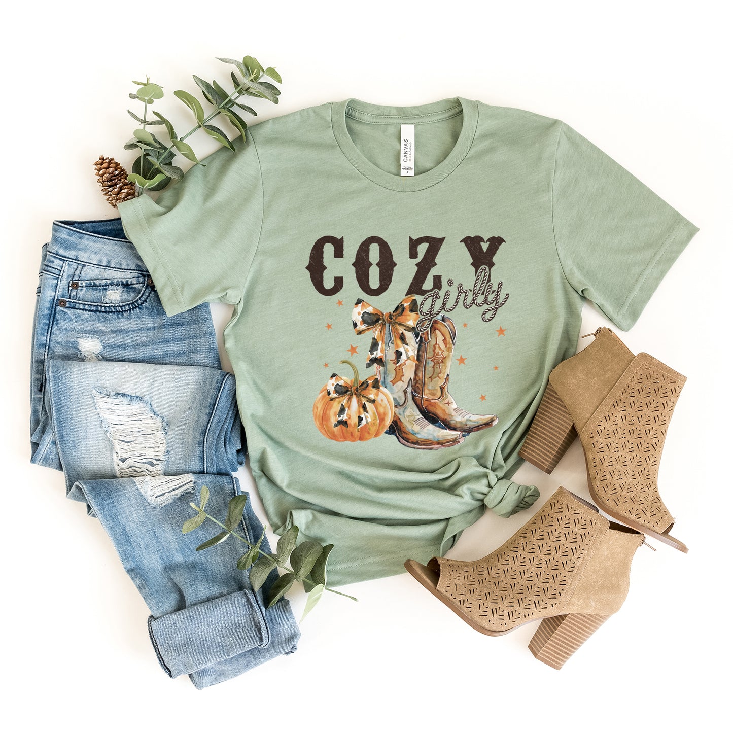 Coquette Fall Western Boots | Short Sleeve Graphic Tee