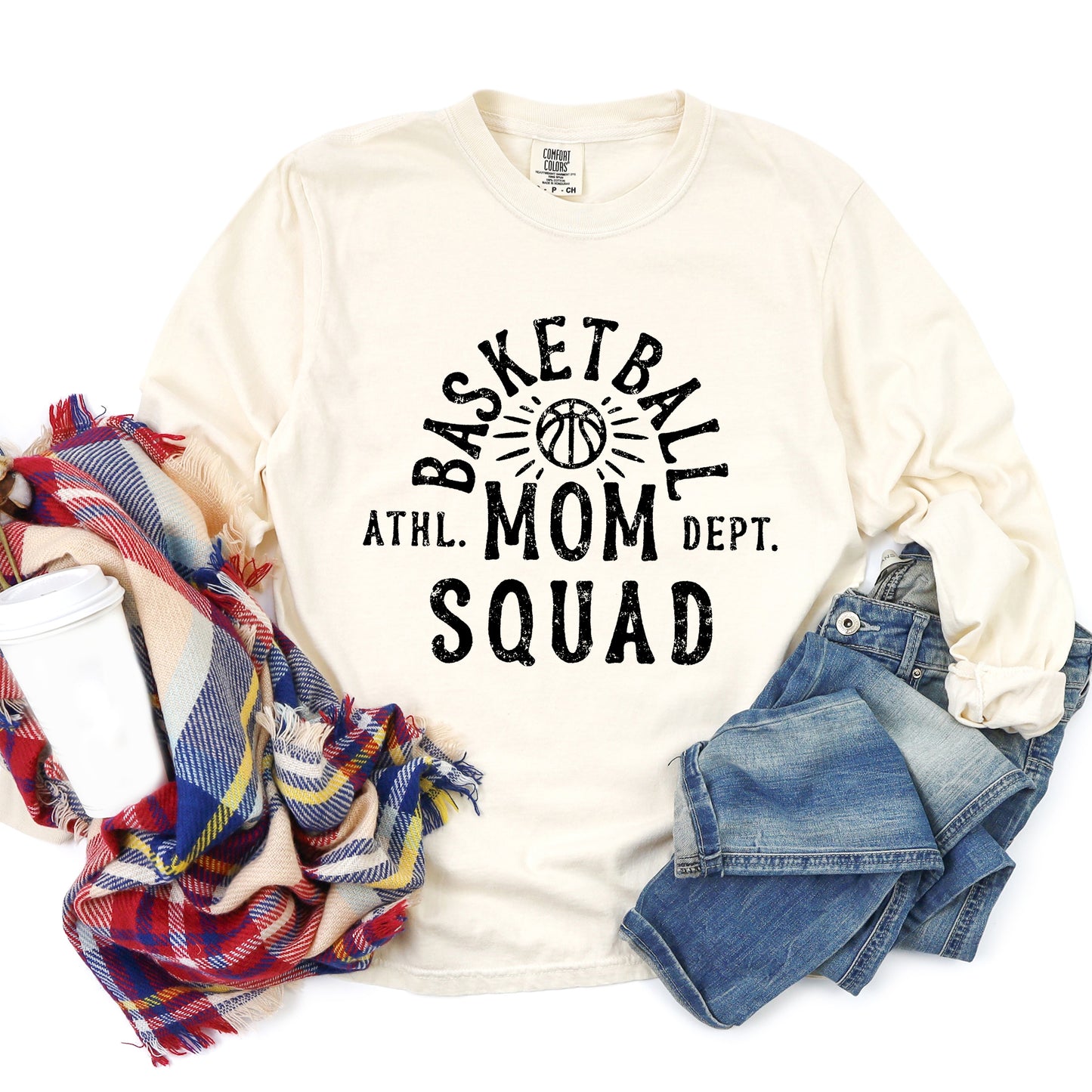 Basketball Mom Squad | Garment Dyed Long Sleeve