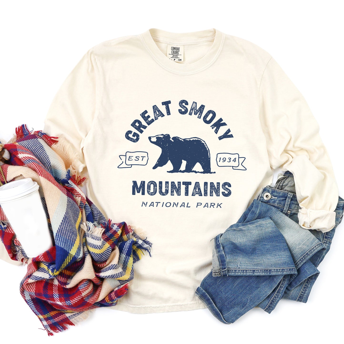 Vintage Great Smoky Mountains National Park | Garment Dyed Long Sleeve