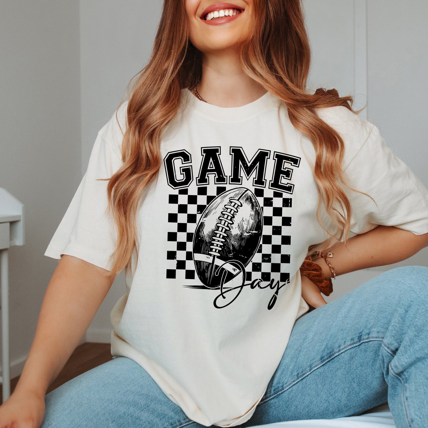 Retro Football Game Day | Garment Dyed Tee