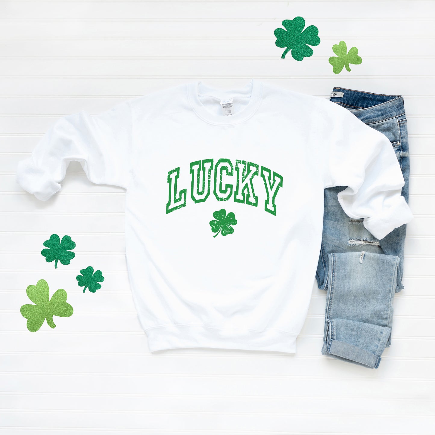 Lucky Clover Distressed | Sweatshirt