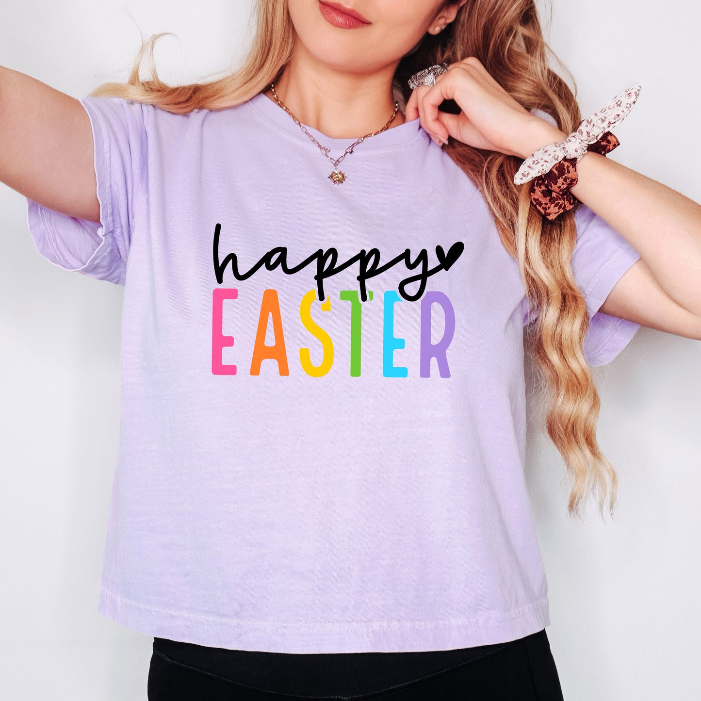 Happy Easter Colorful | Relaxed Fit Cropped Tee