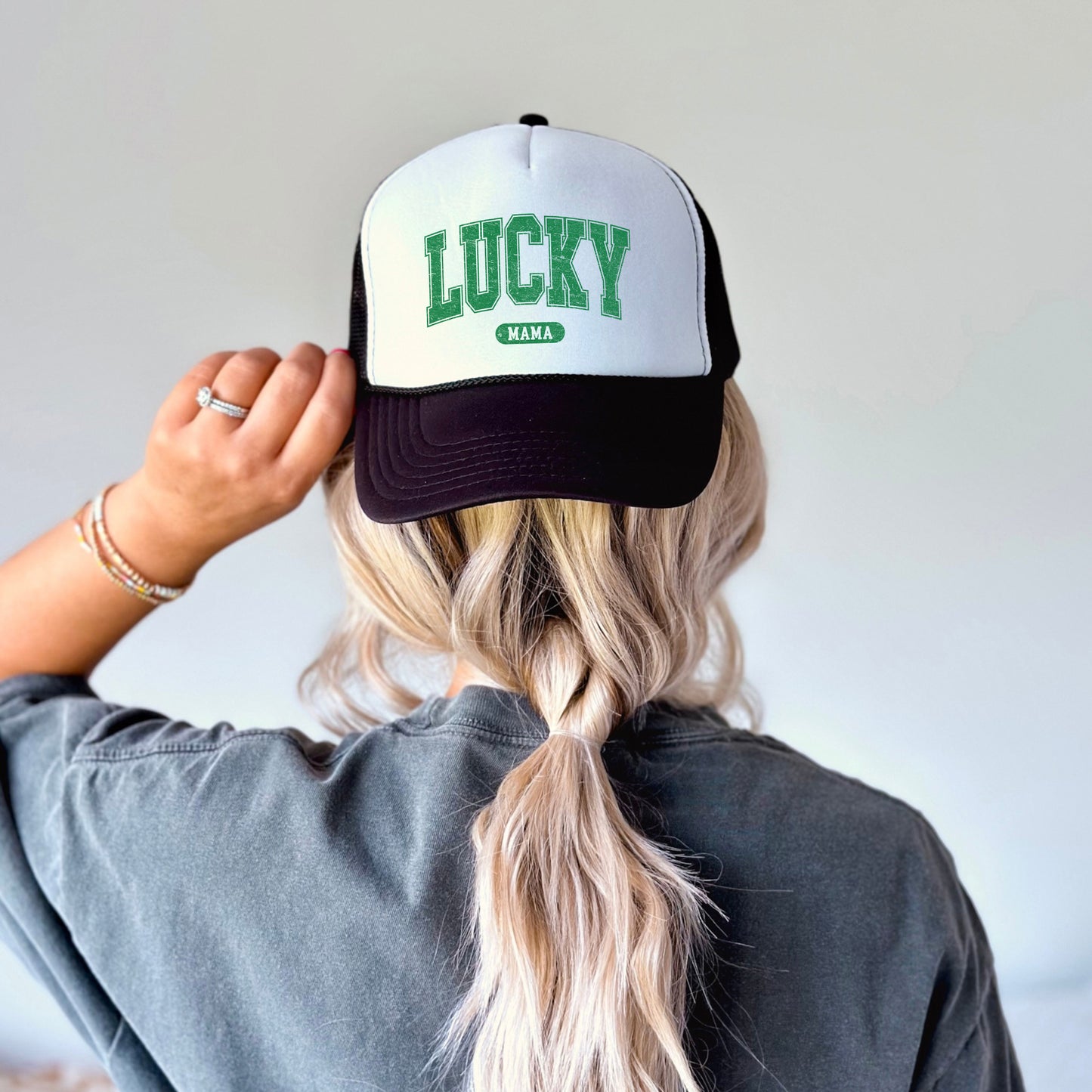 Lucky Mama Distressed | Foam Trucker Hat